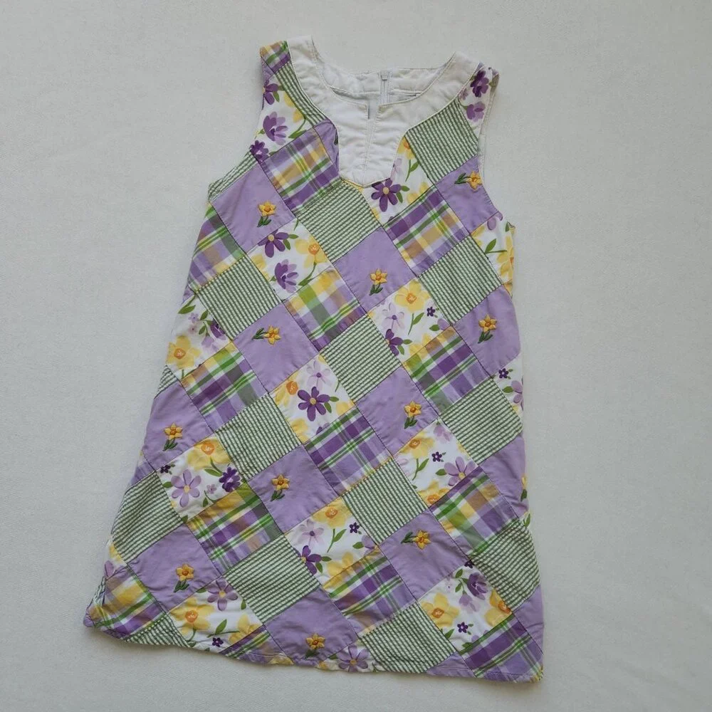 Gymboree Colorful Girls Patchwork Sundress Floral Plaid Spring Easter Garden